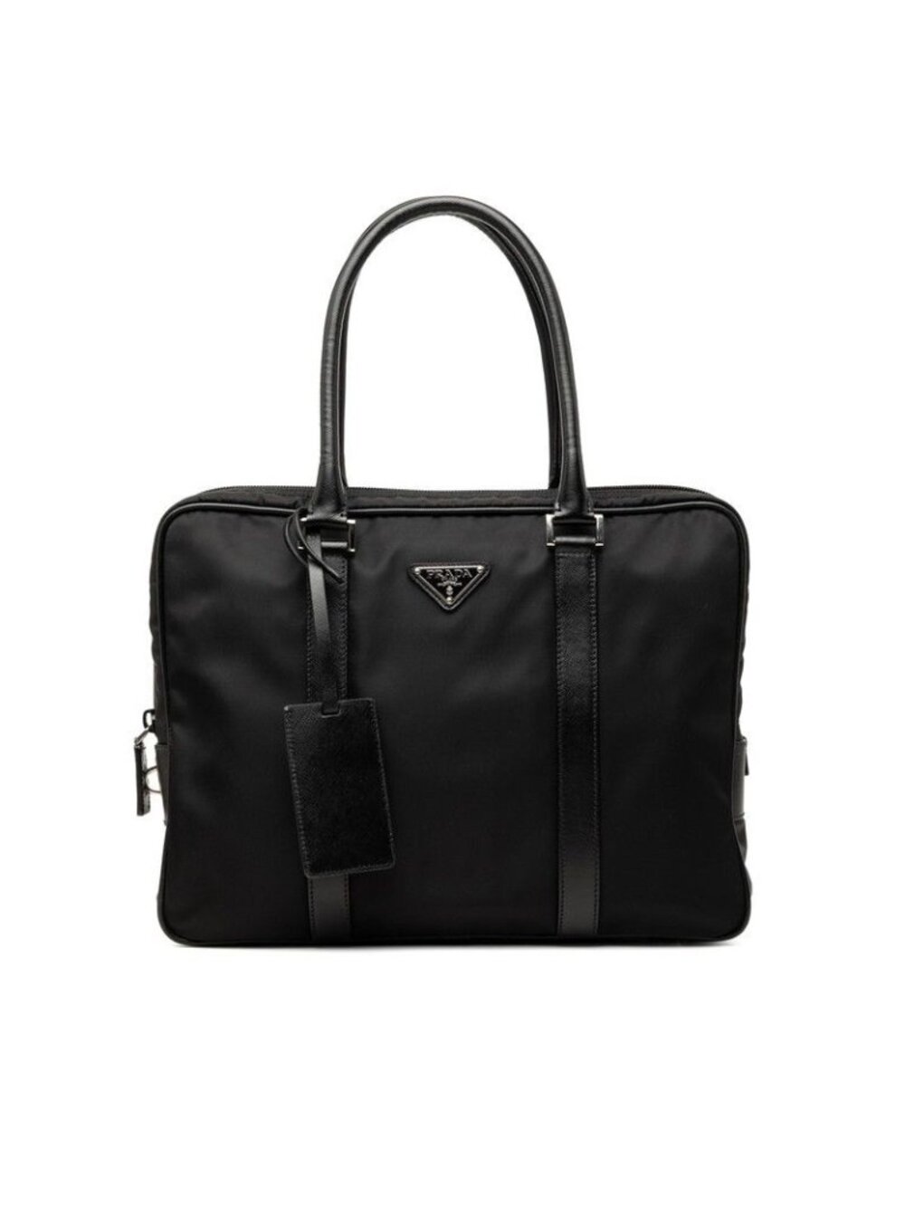 Prada Business Briefcase Black Nylon Leather